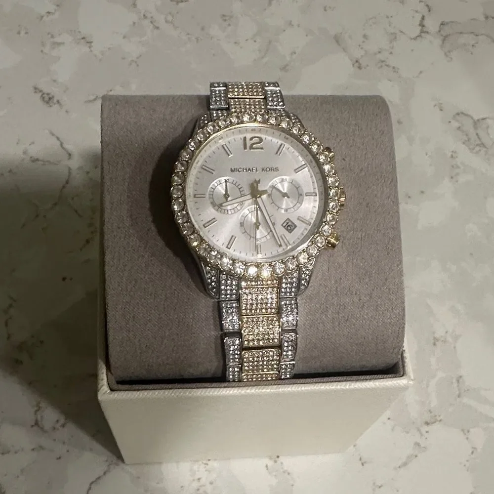 Michael Kors Silver and Gold Luxury Watch